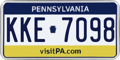PA license plate KKE7098