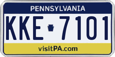 PA license plate KKE7101