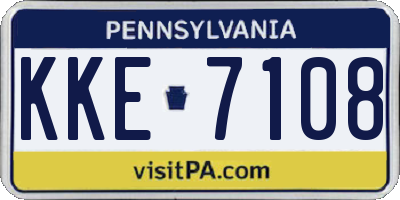 PA license plate KKE7108