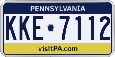 PA license plate KKE7112