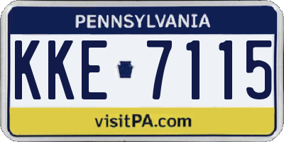PA license plate KKE7115