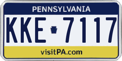PA license plate KKE7117