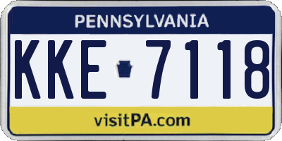 PA license plate KKE7118