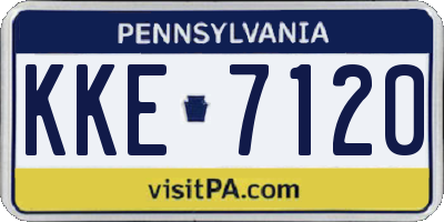 PA license plate KKE7120
