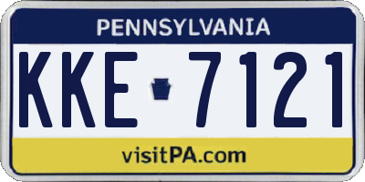 PA license plate KKE7121