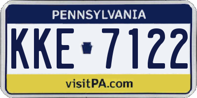 PA license plate KKE7122
