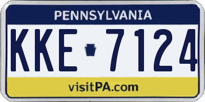PA license plate KKE7124