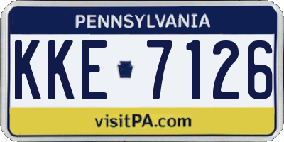 PA license plate KKE7126