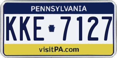 PA license plate KKE7127