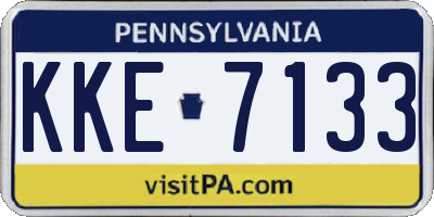 PA license plate KKE7133