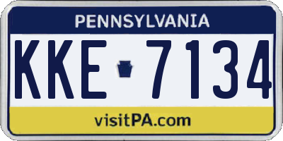 PA license plate KKE7134