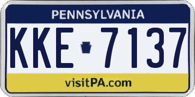 PA license plate KKE7137