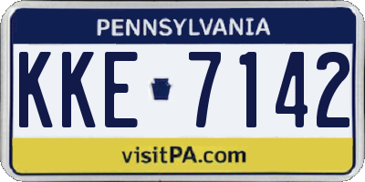 PA license plate KKE7142