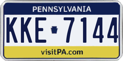 PA license plate KKE7144
