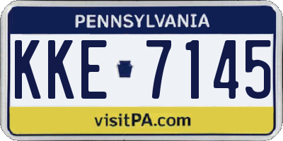 PA license plate KKE7145