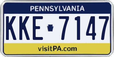 PA license plate KKE7147