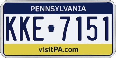 PA license plate KKE7151