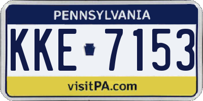 PA license plate KKE7153