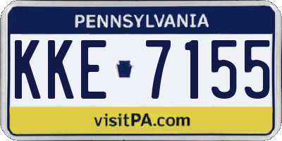 PA license plate KKE7155