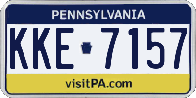 PA license plate KKE7157