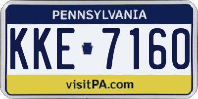 PA license plate KKE7160