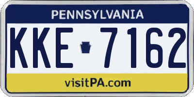 PA license plate KKE7162