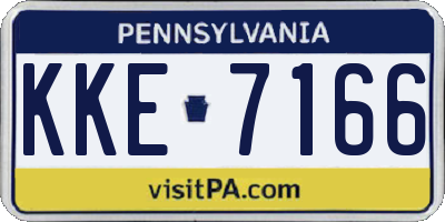 PA license plate KKE7166