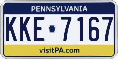 PA license plate KKE7167
