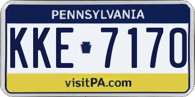 PA license plate KKE7170