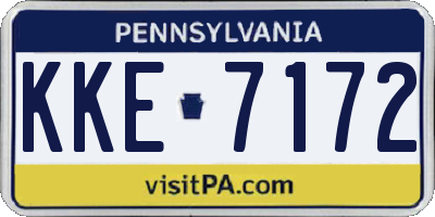 PA license plate KKE7172