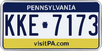 PA license plate KKE7173