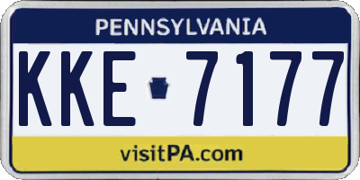 PA license plate KKE7177