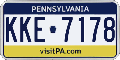 PA license plate KKE7178