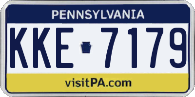 PA license plate KKE7179