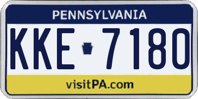 PA license plate KKE7180