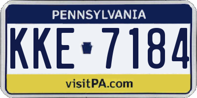 PA license plate KKE7184