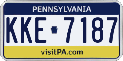 PA license plate KKE7187