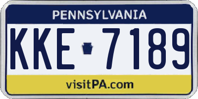 PA license plate KKE7189