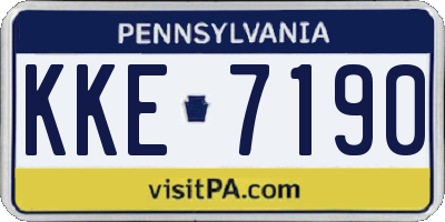 PA license plate KKE7190