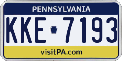 PA license plate KKE7193