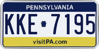 PA license plate KKE7195