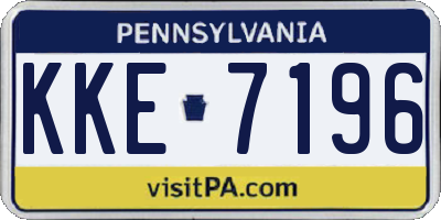 PA license plate KKE7196