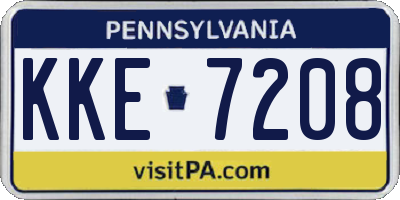 PA license plate KKE7208