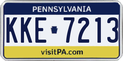 PA license plate KKE7213