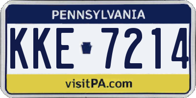 PA license plate KKE7214