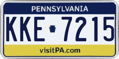 PA license plate KKE7215