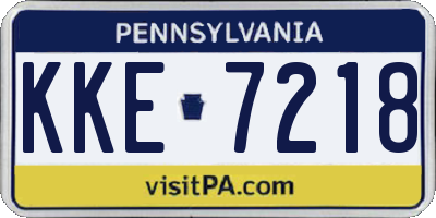 PA license plate KKE7218