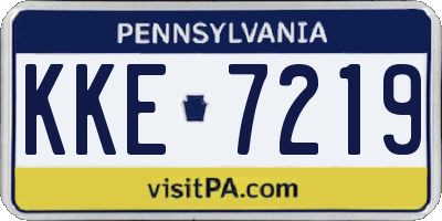 PA license plate KKE7219