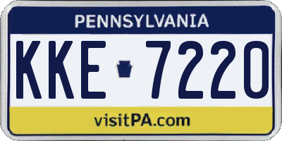 PA license plate KKE7220
