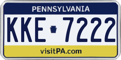 PA license plate KKE7222